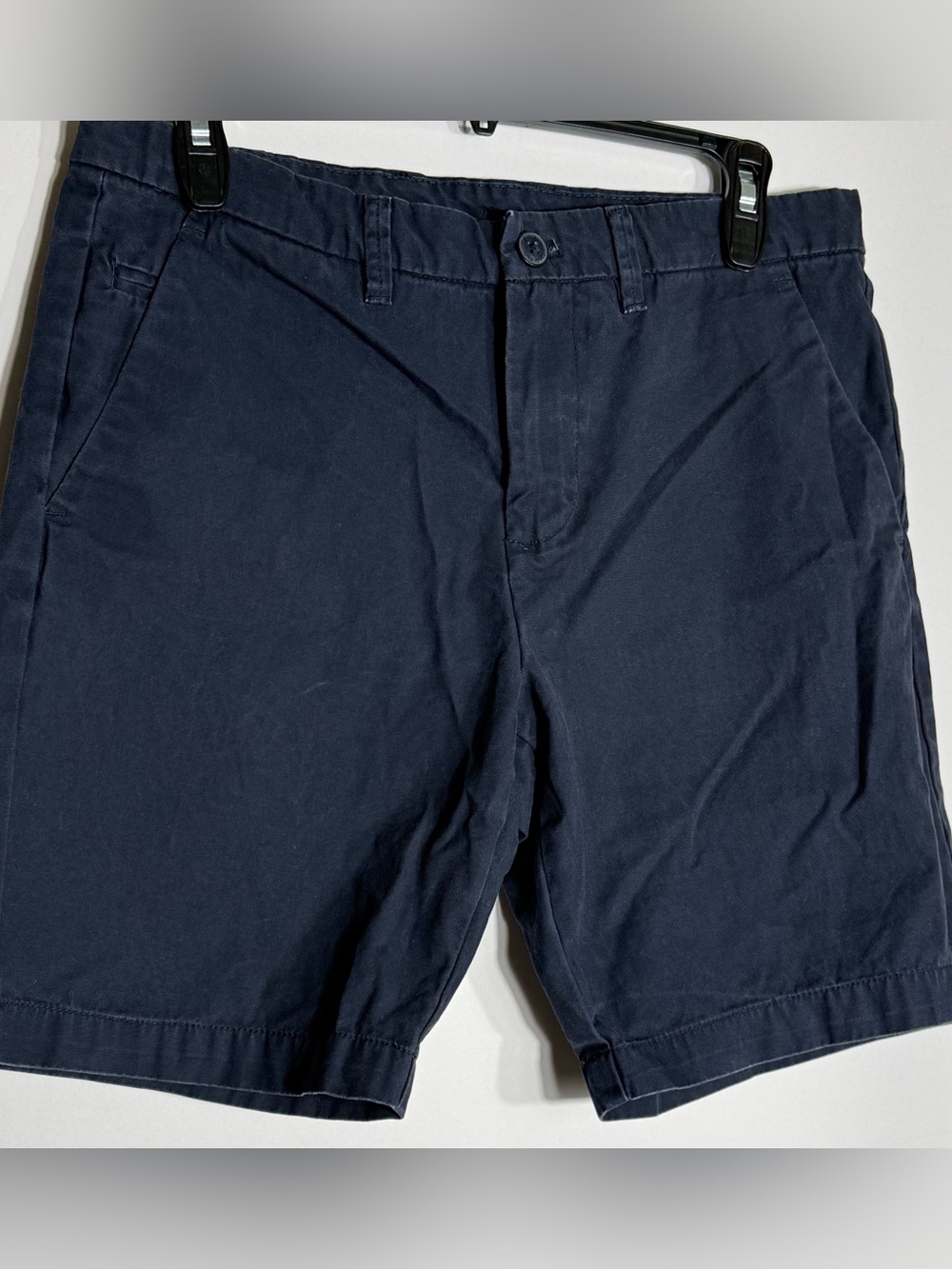 Calvin Klein Chevron Pattern Button-Front Shorts in Navy Light blue